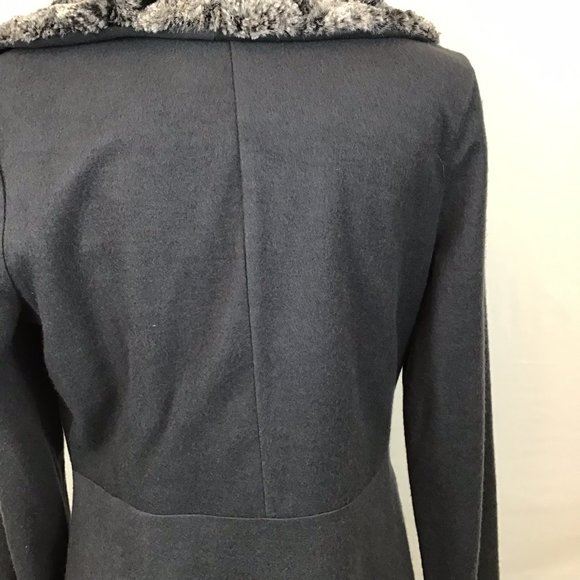 Slinky Brand Dark Gray Faux Fur Collar Jacket M - Picture 7 of 8